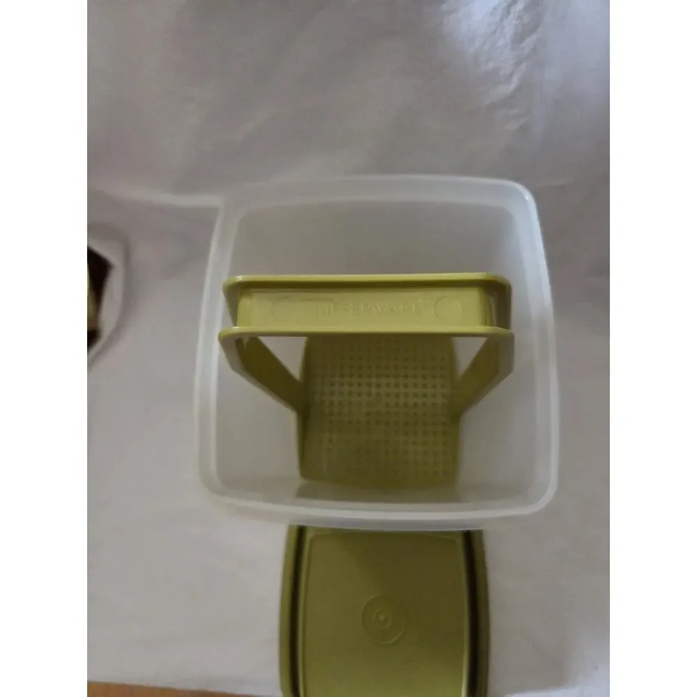Vtg Tupperware Pick A Deli 2 Qt Pickle Keeper 1560 3 pieces Avocado Green 70’s